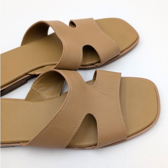 Vince Meyers Slide Sandal Women's Light Sable Beige Leather Size US9M EU40 - Picture 7 of 12